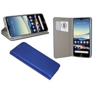 Buch Tasche "Smart" für NOKIA 7.2 Handy Hülle Etui Brieftasche Schutzhülle mit Standfunktion, Kartenfach Blau