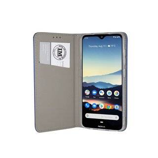 Buch Tasche "Smart" für NOKIA 7.2 Handy Hülle Etui Brieftasche Schutzhülle mit Standfunktion, Kartenfach Blau
