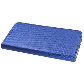 Buch-Tasche Hülle Smart Magnet für MOTOROLA MOTO E6 PLUS Leder Optik Wallet Book-Style Cover Schale in Blau
