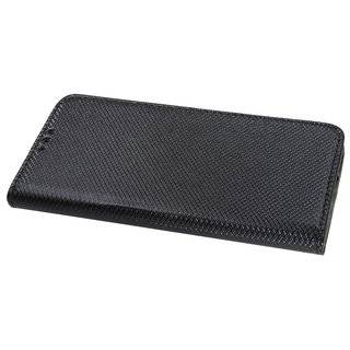 Buch-Tasche Hülle Smart Magnet für MOTOROLA MOTO E6 PLUS Leder Optik Wallet Book-Style Cover Schale in Schwarz