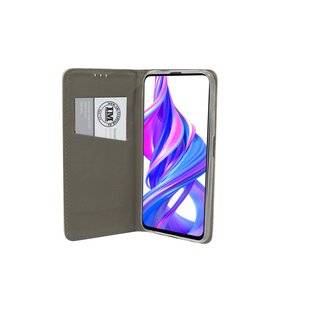 Buch Tasche "Smart" für HONOR 9X Handy Hülle Etui Brieftasche Schutzhülle mit Standfunktion, Kartenfach Gold