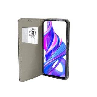 Buch Tasche "Smart" für HONOR 9X Handy Hülle Etui Brieftasche Schutzhülle mit Standfunktion, Kartenfach Schwarz