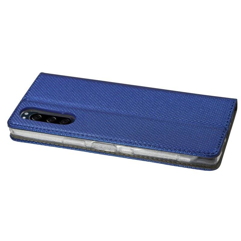 Buch Tasche "Smart" SONY XPERIA 5 Handy Hülle Etui Brieftasche Schutzhülle mit Standfunktion, Kartenfach Blau