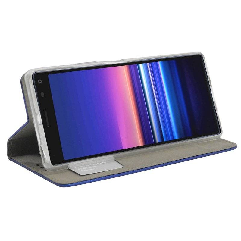 Buch Tasche "Smart" SONY XPERIA 20 Handy Hülle Etui Brieftasche Schutzhülle mit Standfunktion, Kartenfach Blau