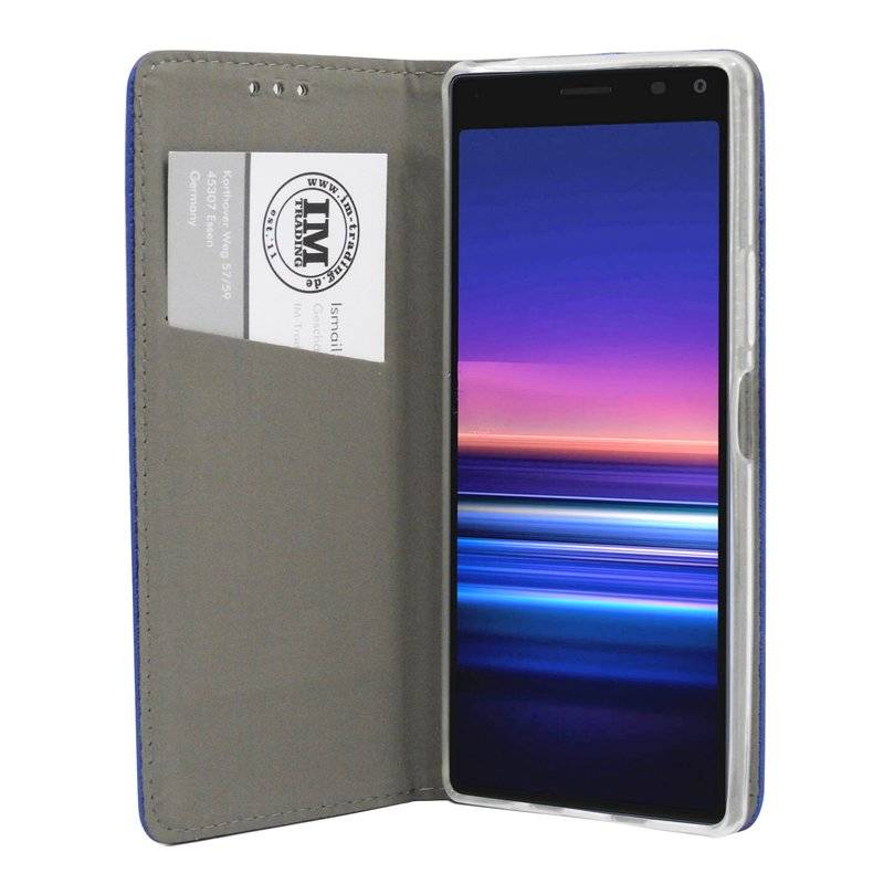 Buch Tasche "Smart" SONY XPERIA 20 Handy Hülle Etui Brieftasche Schutzhülle mit Standfunktion, Kartenfach Blau
