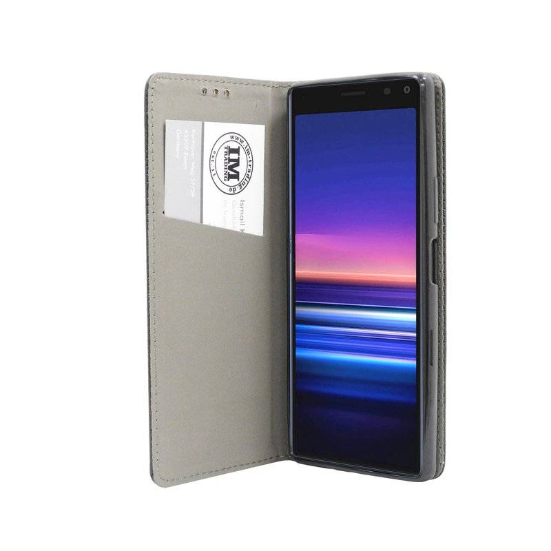 Buch Tasche "Smart" SONY XPERIA 20 Handy Hülle Etui Brieftasche Schutzhülle mit Standfunktion, Kartenfach Schwarz
