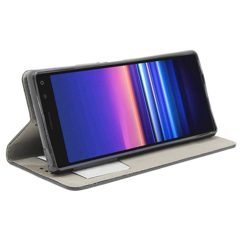 Buch Tasche "Smart" SONY XPERIA 20 Handy Hülle Etui Brieftasche Schutzhülle mit Standfunktion, Kartenfach Schwarz