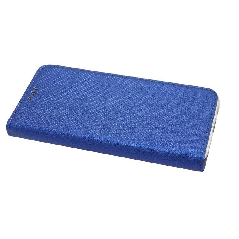 Elegante Buch-Tasche Hülle Smart Magnet MOTOROLA MOTO E6 Leder Optik Wallet Book-Style Cover Schale in Blau