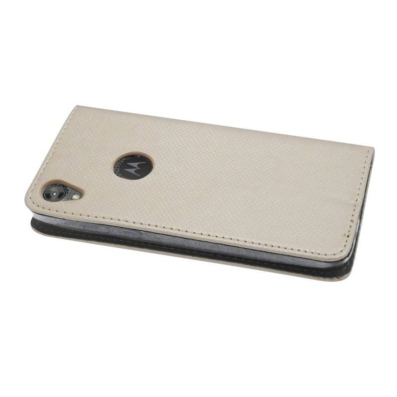 Elegante Buch-Tasche Hülle Smart Magnet MOTOROLA MOTO E6 Leder Optik Wallet Book-Style Cover Schale in Gold