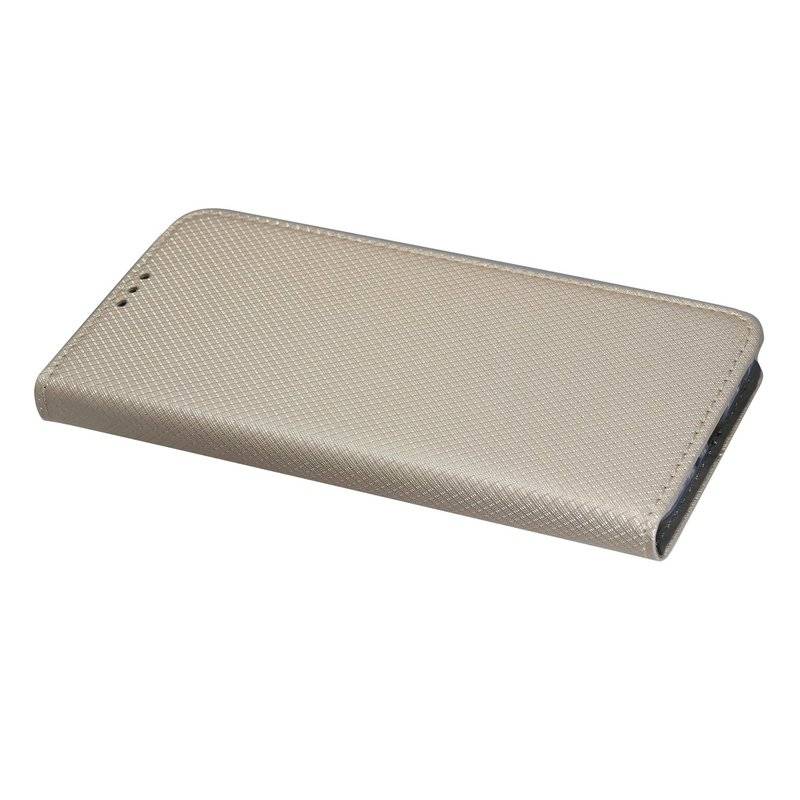 Buch Tasche "Smart" MOTOROLA ONE ZOOM Handy Hülle Etui Brieftasche Schutzhülle mit Standfunktion, Kartenfach Gold