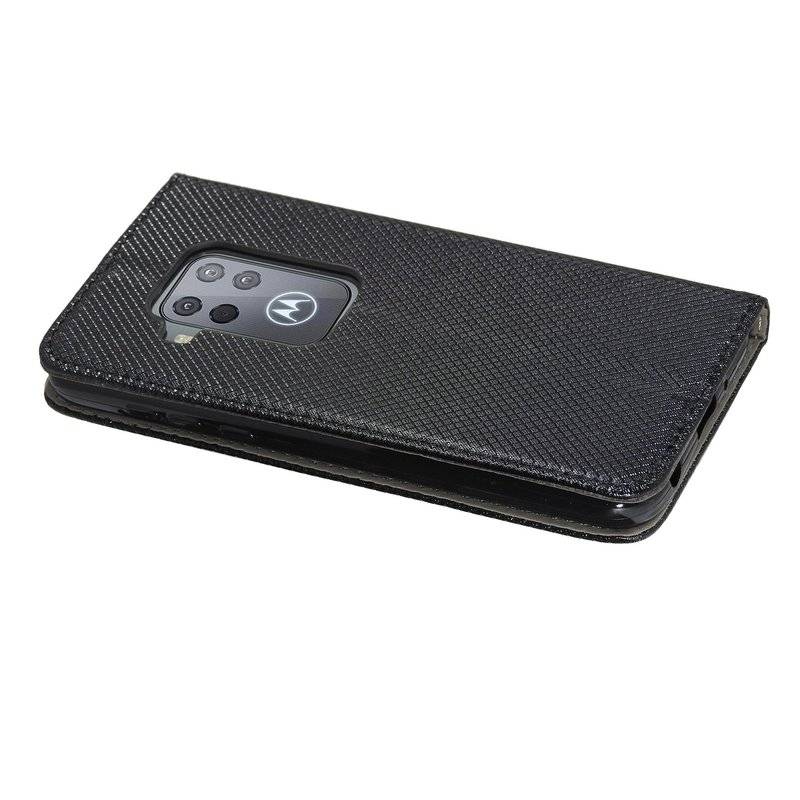 Buch Tasche "Smart" MOTOROLA ONE ZOOM Handy Hülle Etui Brieftasche Schutzhülle mit Standfunktion, Kartenfach Schwarz
