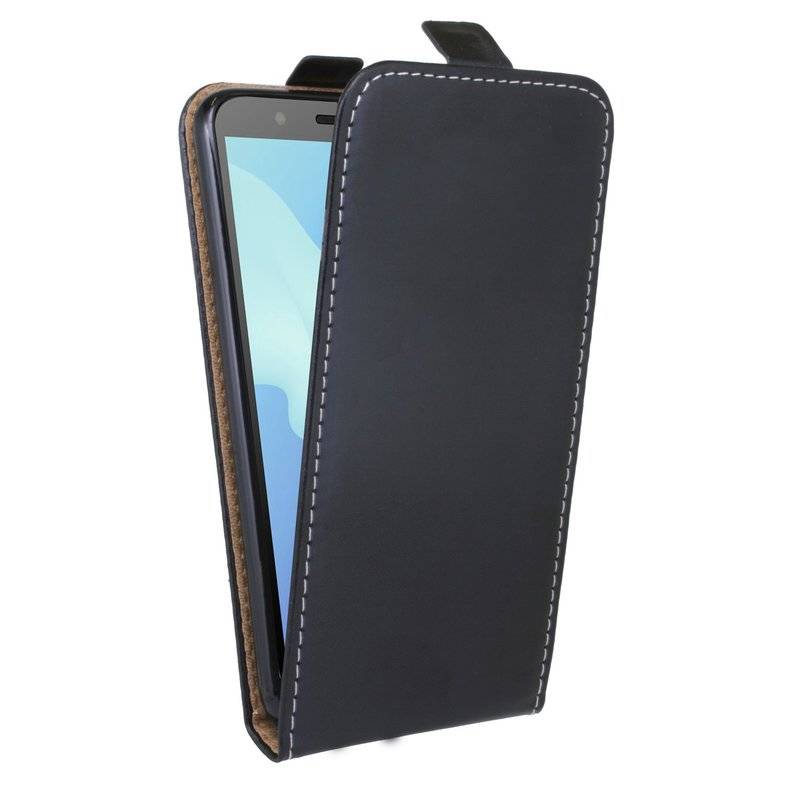 Honor 7S // Klapptasche Schutztasche Schutzhülle Flip Tasche Hülle Zubehör Etui in Schwarz Tasche Hülle
