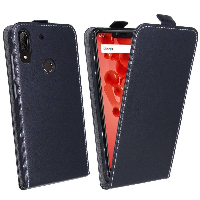 Wiko View 2 PLUS // Klapptasche Schutztasche Schutzhülle Flip Tasche Hülle Zubehör Etui in Schwarz Tasche Hülle
