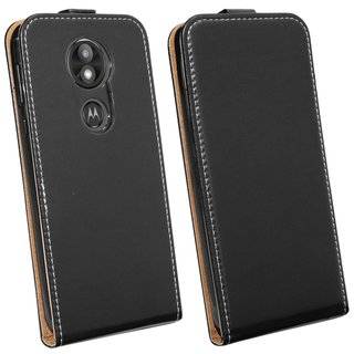 cofi1453® Flip Case kompatibel mit MOTOROLA MOTO E5 PLUS Handy Tasche vertikal aufklappbar Schutzhülle Klapp Hülle Schwarz