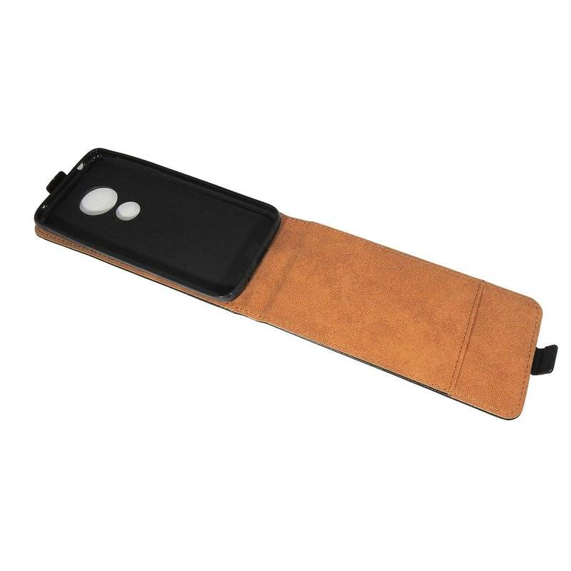 Flip Case kompatibel mit MOTOROLA MOTO E5 Handy Tasche vertikal aufklappbar Schutzhülle Klapp Hülle Schwarz