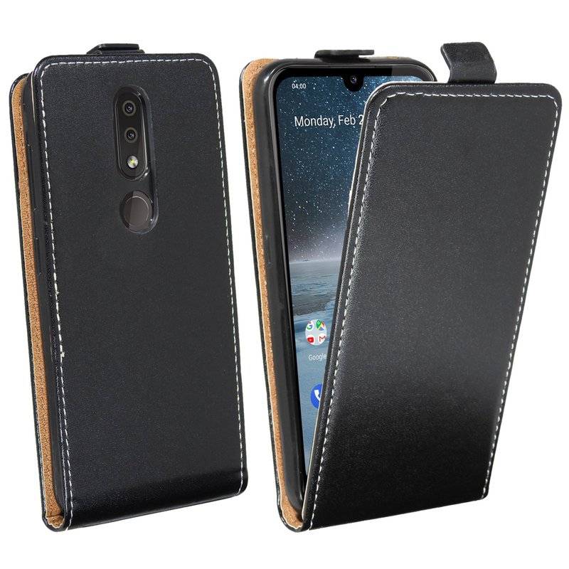 Flip Case kompatibel mit NOKIA 4.2 Handy Tasche vertikal aufklappbar Schutzhülle Klapp Hülle Schwarz