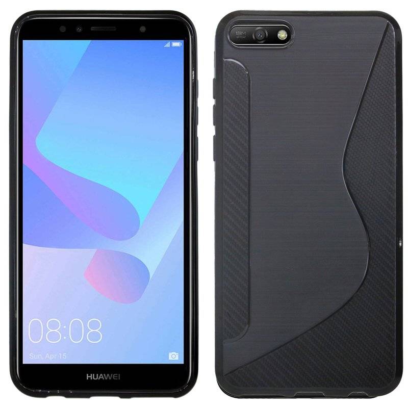Honor 7S Handy Silikon Schutzhülle Cover Case Schwarz Schwarz