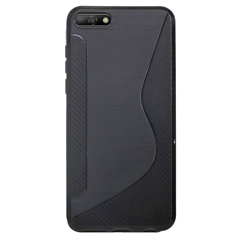 Honor 7S Handy Silikon Schutzhülle Cover Case Schwarz Schwarz