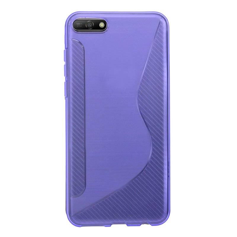 Honor 7S Handy Silikon Schutzhülle Cover Case Schwarz Lila