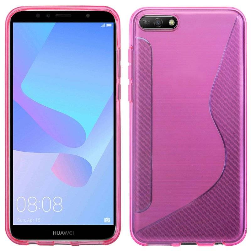 Honor 7S Handy Silikon Schutzhülle Cover Case Schwarz Pink