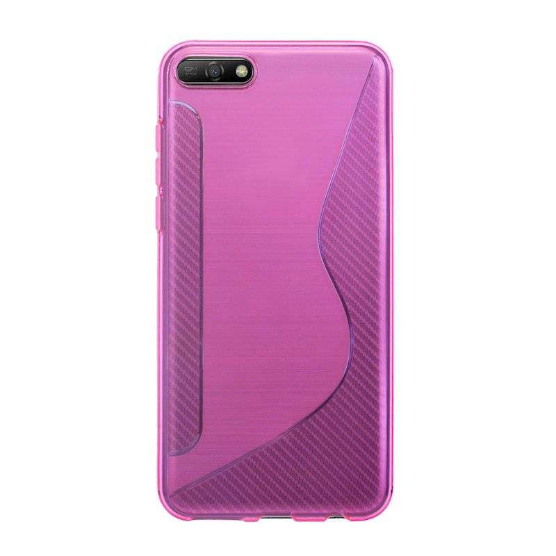 Honor 7S Handy Silikon Schutzhülle Cover Case Schwarz Pink