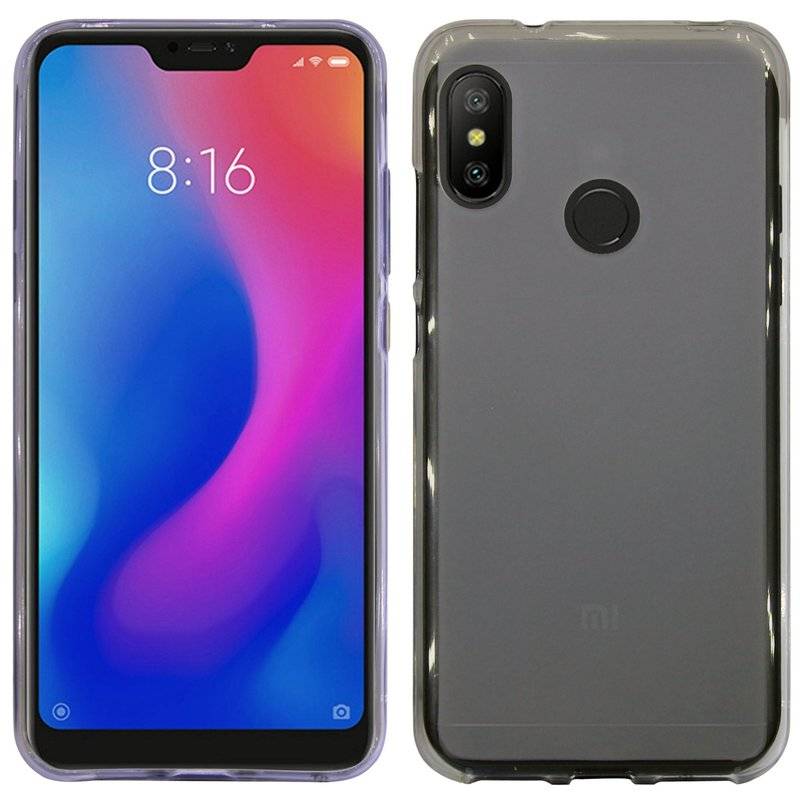 Xiaomi Redmi 6 Pro // Silikon Hülle Tasche Case Zubehör Gummi Bumper Schale Schutzhülle Zubehör in Smoke