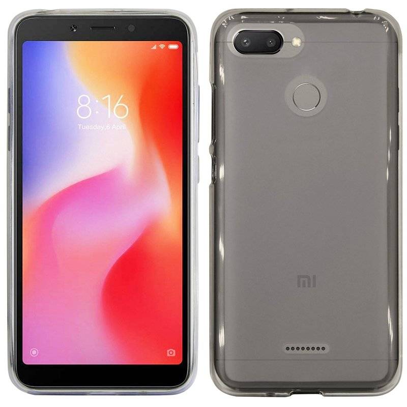 Xiaomi Redmi 6 // Silikon Hülle Tasche Case Zubehör Gummi Bumper Schale Schutzhülle Zubehör in Smoke