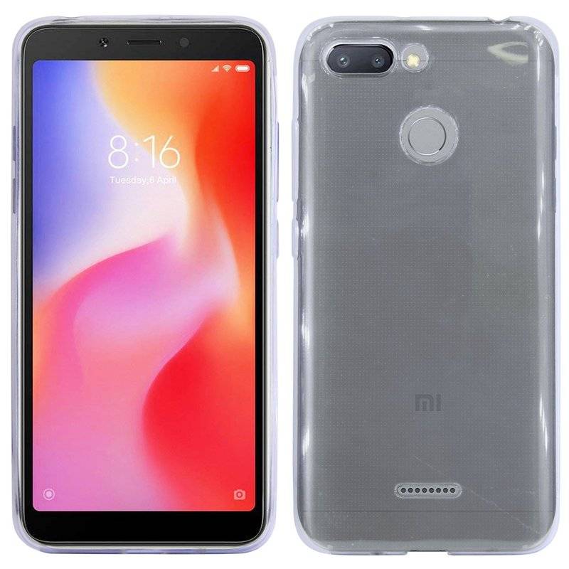 Xiaomi Redmi 6 // Silikon Hülle Tasche Case Zubehör Gummi Bumper Schale Schutzhülle Zubehör in Transparent