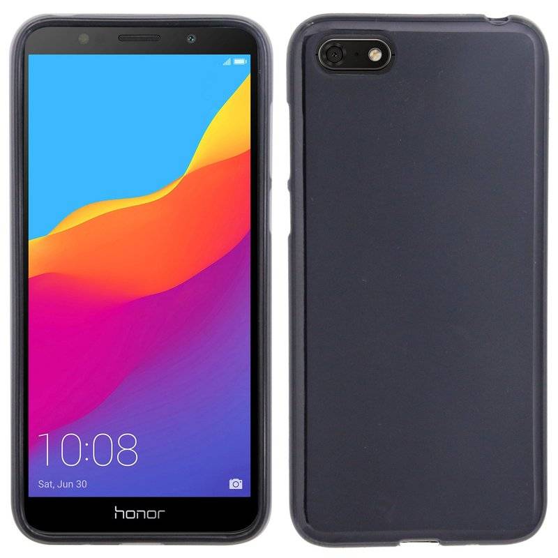 Honor 7S // Silikon Hülle Tasche Case Zubehör Gummi Bumper Schale Schutzhülle Zubehör in Schwarz