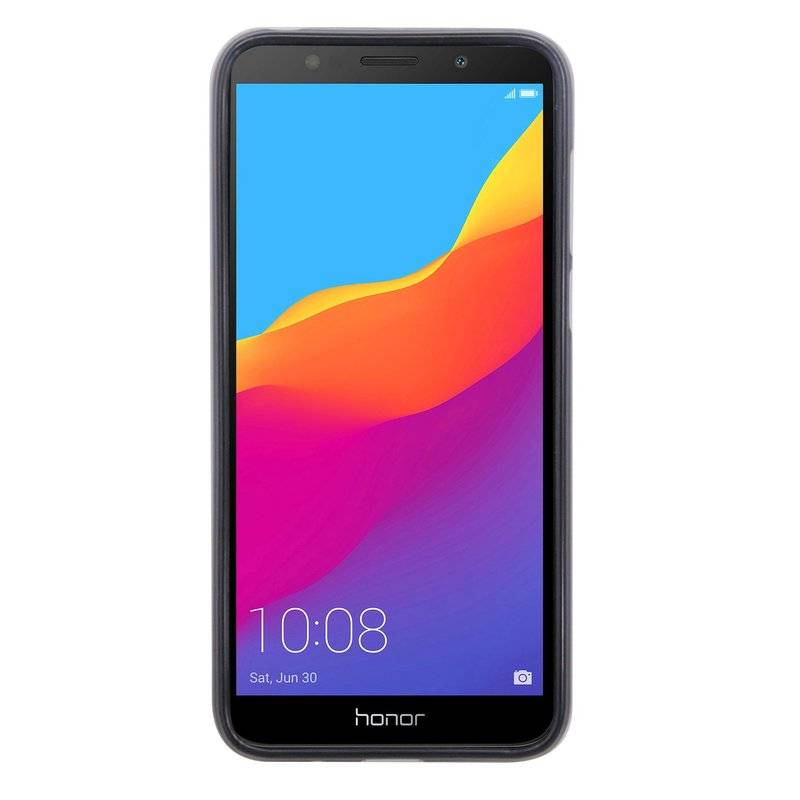 Honor 7S // Silikon Hülle Tasche Case Zubehör Gummi Bumper Schale Schutzhülle Zubehör in Schwarz