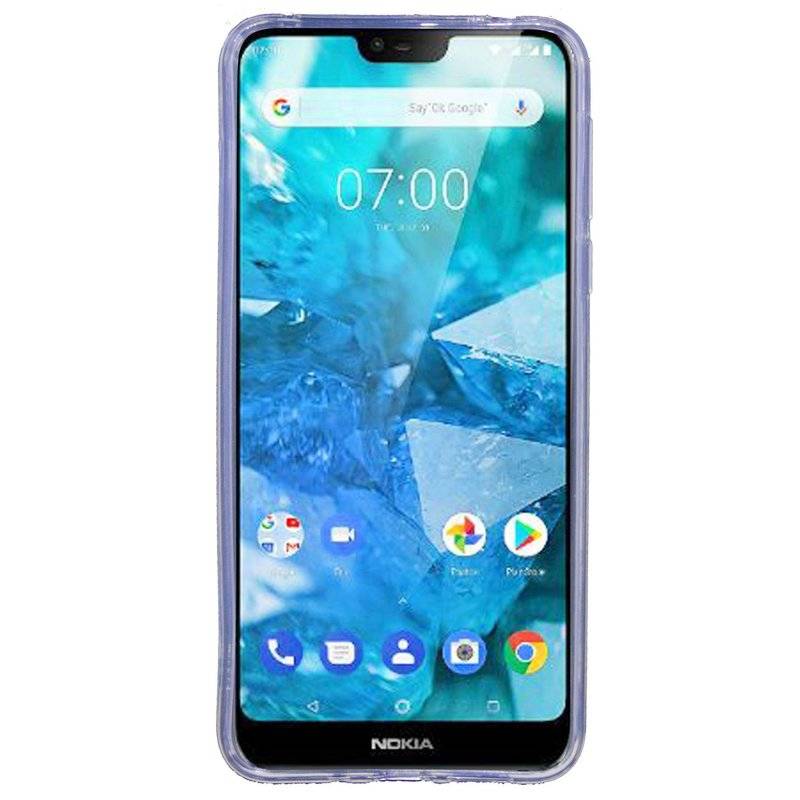 Nokia 7.1 ( 2018 ) // Silikon Hülle Tasche Case Zubehör Gummi Bumper Schale Schutzhülle Zubehör Transparent