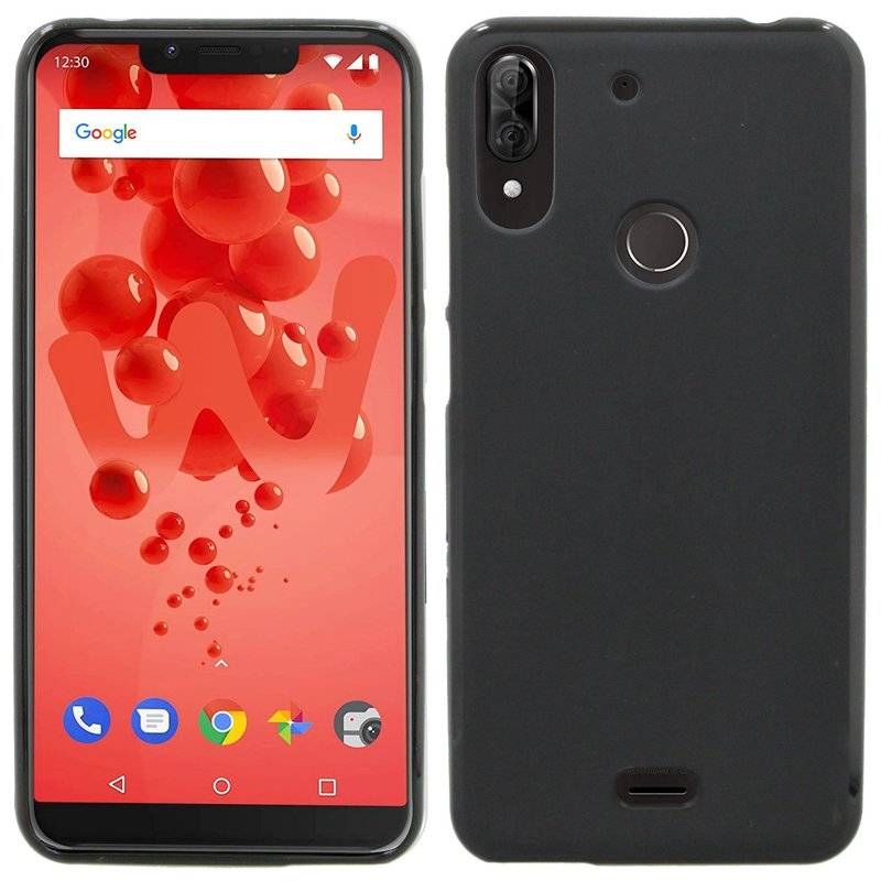 WIKO VIEW 2 PLUS // Silikon Hülle Tasche Case Zubehör Gummi Bumper Schale Schutzhülle Zubehör in Schwarz