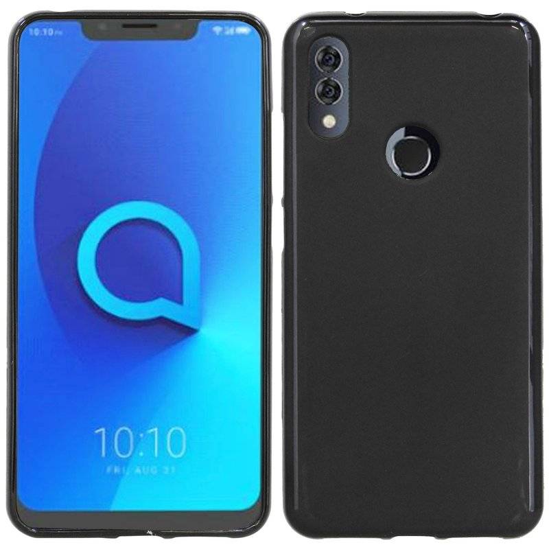 Alcatel 5V (5060D) //Silikon Hülle Tasche Case Zubehör Gummi Bumper Schale Schutzhülle Zubehör Schwarz