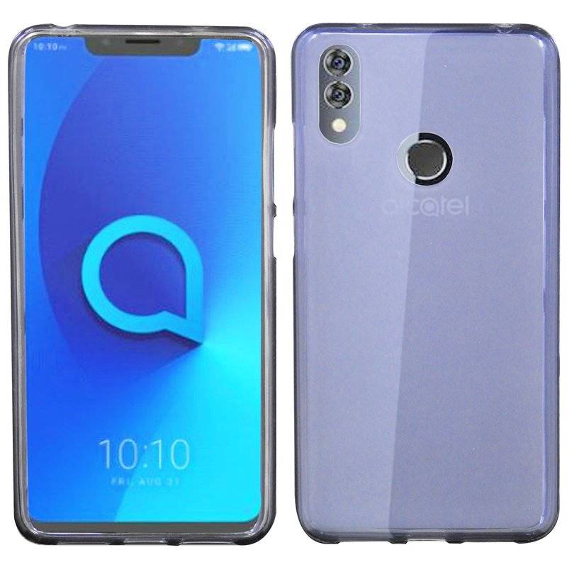 Alcatel 5V (5060D) //Silikon Hülle Tasche Case Zubehör Gummi Bumper Schale Schutzhülle Zubehör in Grau