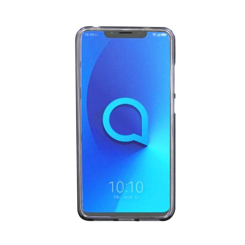 Alcatel 5V (5060D) //Silikon Hülle Tasche Case Zubehör Gummi Bumper Schale Schutzhülle Zubehör in Grau