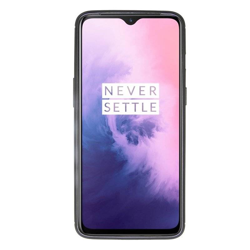 Silikon Hülle Carbon für OnePlus 7 Soft TPU Case Handyhülle Cover Schutzhülle Schwarz