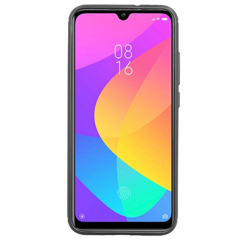Silikon Hülle Carbon kompatibel mit XIAOMI MI A3 Case TPU Soft Handyhülle Cover Schutzhülle Schwarz