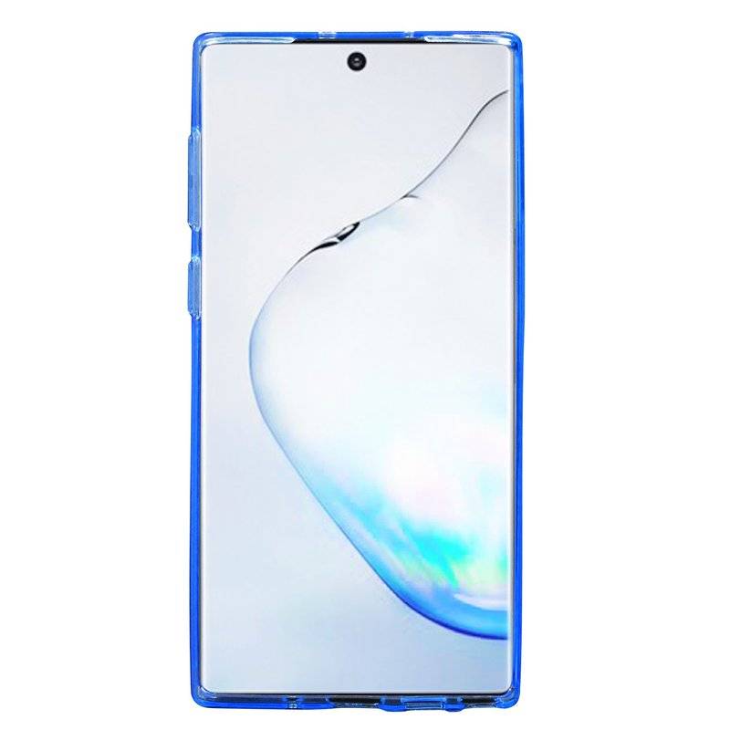 S-Line Hülle Bumper kompatibel mit Samsung Galaxy Note 10 (N970F) Silikonhülle Stoßfest Handyhülle TPU Case Cover Blau