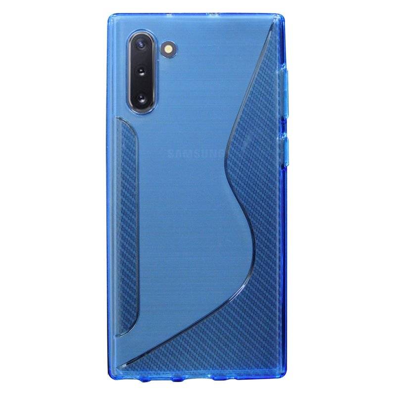 S-Line Hülle Bumper kompatibel mit Samsung Galaxy Note 10 (N970F) Silikonhülle Stoßfest Handyhülle TPU Case Cover Blau