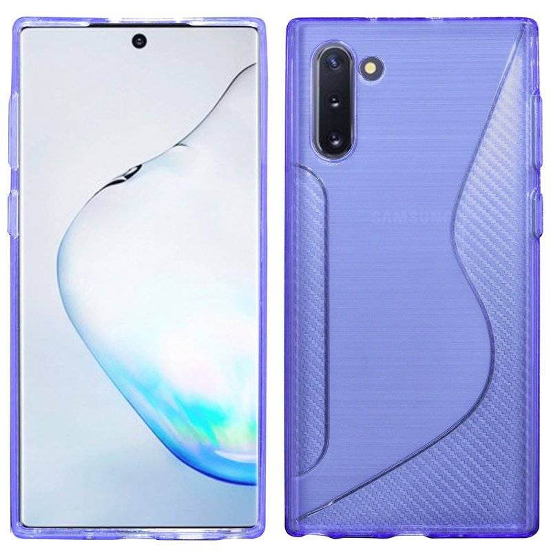S-Line Hülle Bumper kompatibel mit Samsung Galaxy Note 10 (N970F) Silikonhülle Stoßfest Handyhülle TPU Case Cover Lila