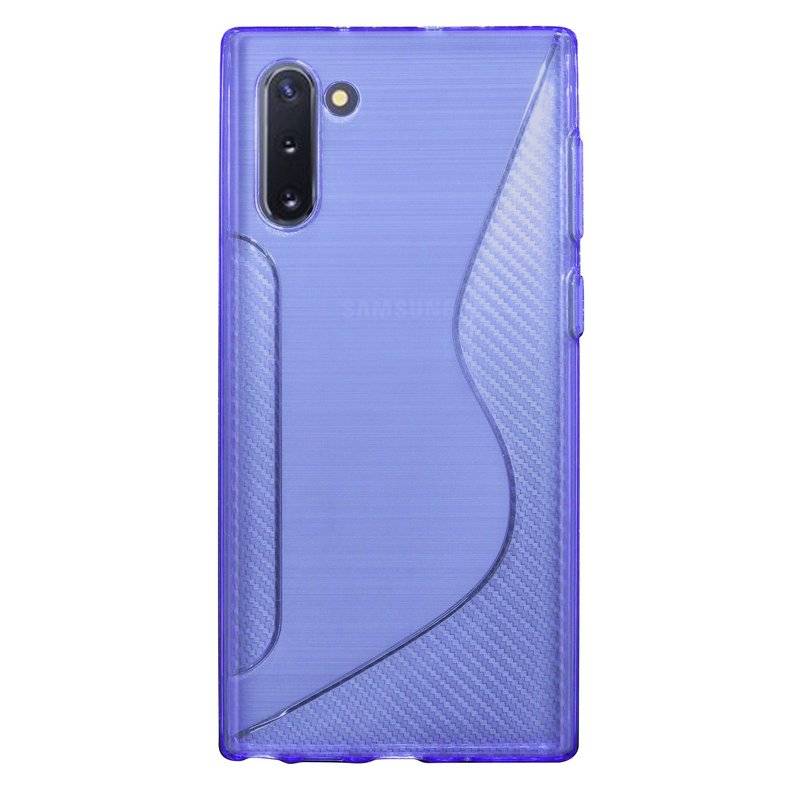 S-Line Hülle Bumper kompatibel mit Samsung Galaxy Note 10 (N970F) Silikonhülle Stoßfest Handyhülle TPU Case Cover Lila