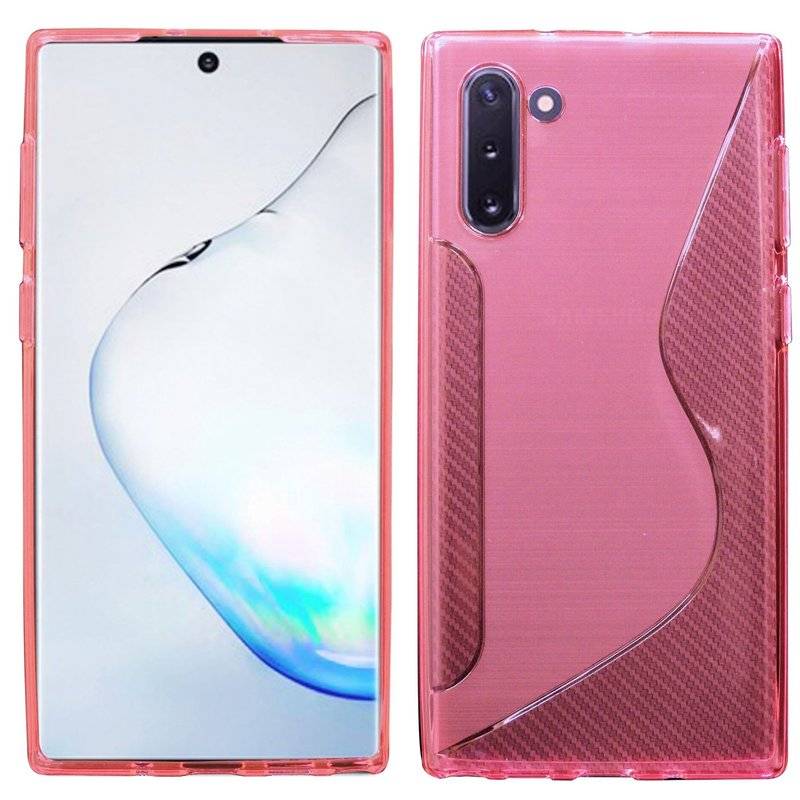 S-Line Hülle Bumper kompatibel mit Samsung Galaxy Note 10 (N970F) Silikonhülle Stoßfest Handyhülle TPU Case Cover Pink