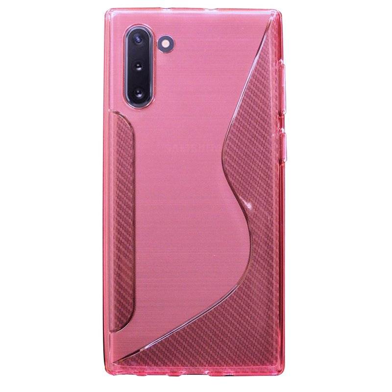 S-Line Hülle Bumper kompatibel mit Samsung Galaxy Note 10 (N970F) Silikonhülle Stoßfest Handyhülle TPU Case Cover Pink