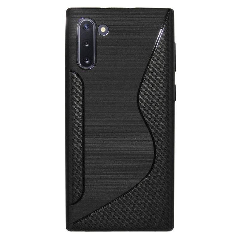 S-Line Hülle Bumper Samsung Galaxy Note 10 (N970F) Silikonhülle Stoßfest Handyhülle TPU Case Cover Schwarz