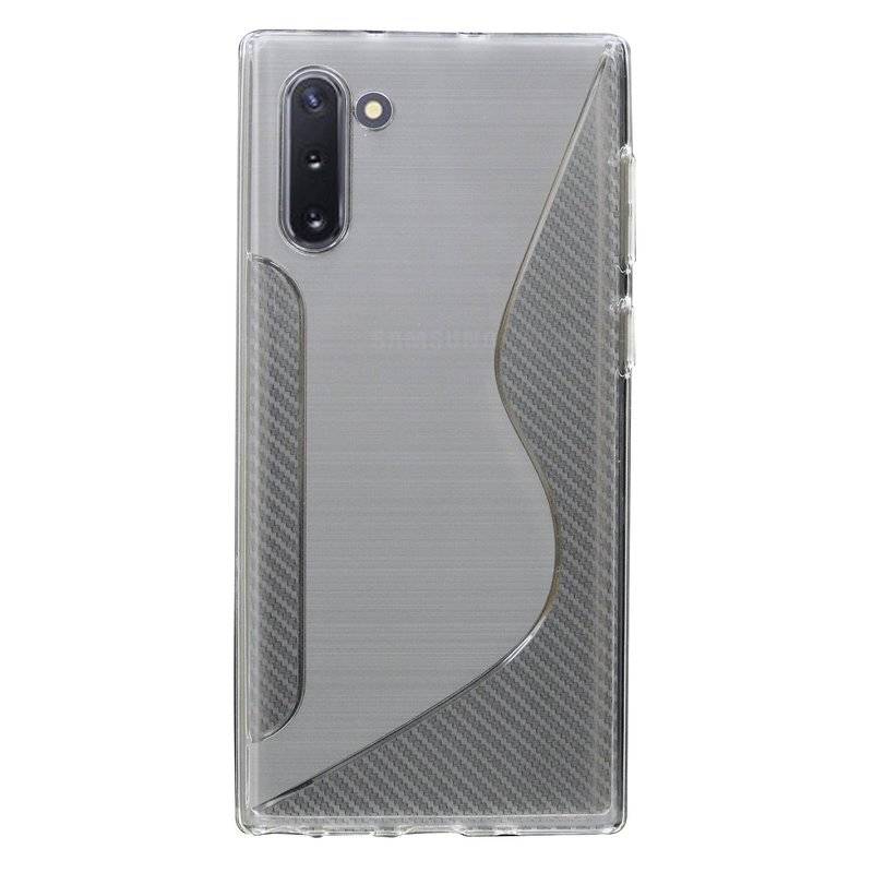 S-Line Hülle Bumper Samsung Galaxy Note 10 (N970F) Silikonhülle Stoßfest Handyhülle TPU Case Cover Transparent