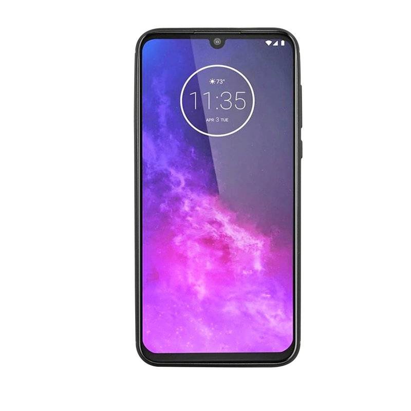 Silikon Hülle Carbon kompatibel mit MOTOROLA ONE ZOOM TPU Case Soft Handyhülle Cover Schutzhülle Schwarz