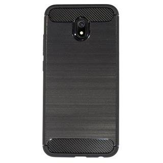 Silikon Hülle Carbon für XIAOMI REDMI 8A TPU Case Soft Handyhülle Cover Schutzhülle Schwarz