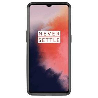 Silikon Hülle Bumer Carbon für OnePlus 7T Case TPU Soft Handyhülle Cover Schutzhülle Schwarz