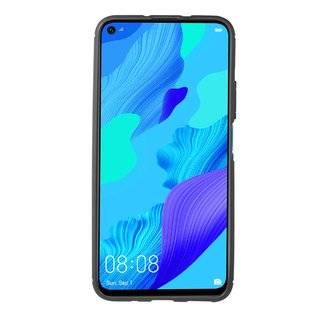 Silikon Hülle Bumper Carbon für HUAWEI NOVA 5T Case TPU Soft Handyhülle Cover Schutzhülle Schwarz