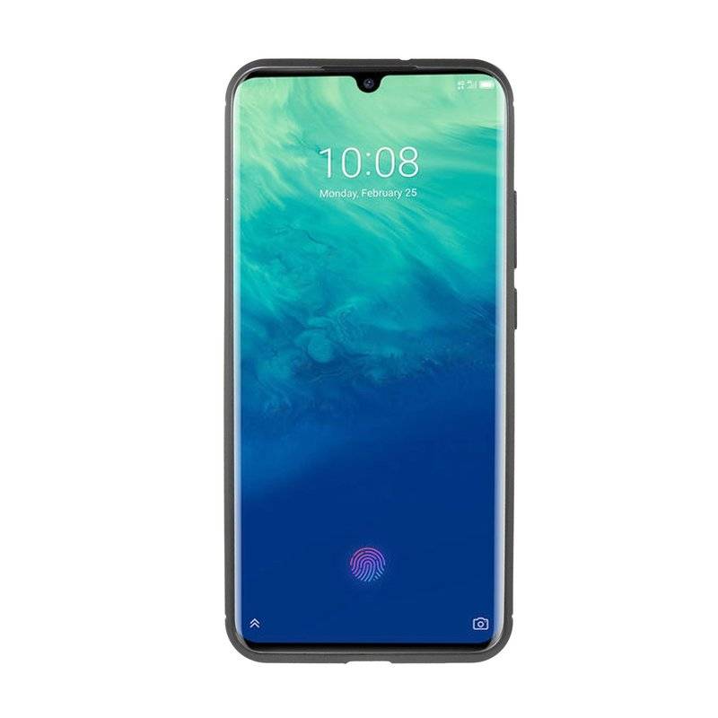 Silikon Hülle Bumer Carbon kompatibel mit ZTE AXON 10 PRO Case TPU Soft Handyhülle Cover Schutzhülle Schwarz